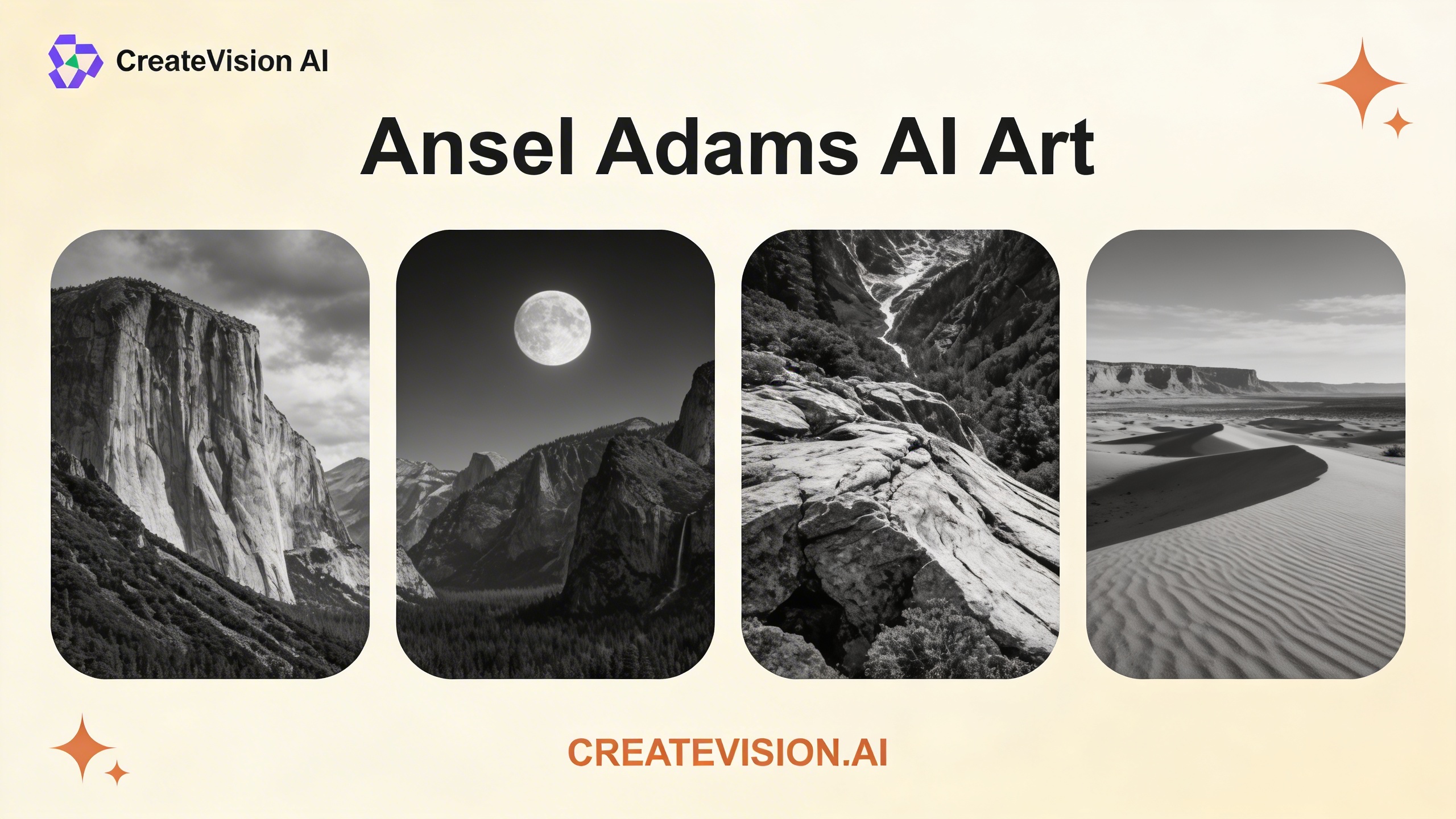 Ansel Adams AI Art Generator - Black and White Landscape Master